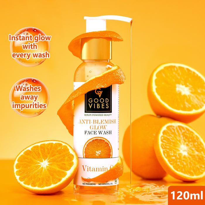 good vibes Anti Blemish Glow face Wash Vitamin C - Serum Powered