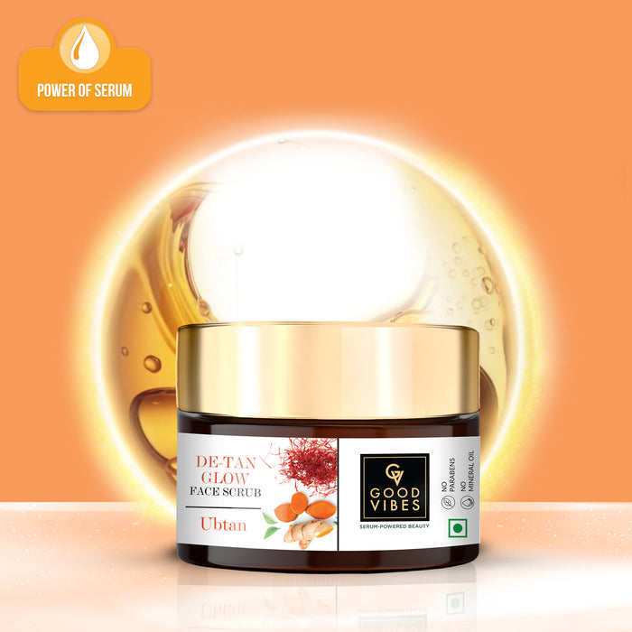 Good Vibes De-Tan Glow Face Scrub- Ubtan With Power Of Serum