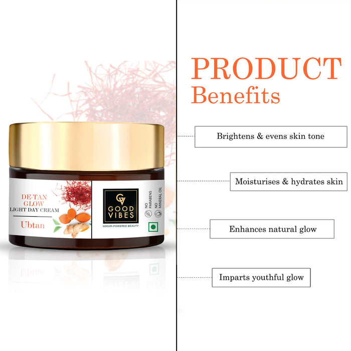 Good Vibes De-Tan Glow Light Day Cream With Power Of Serum