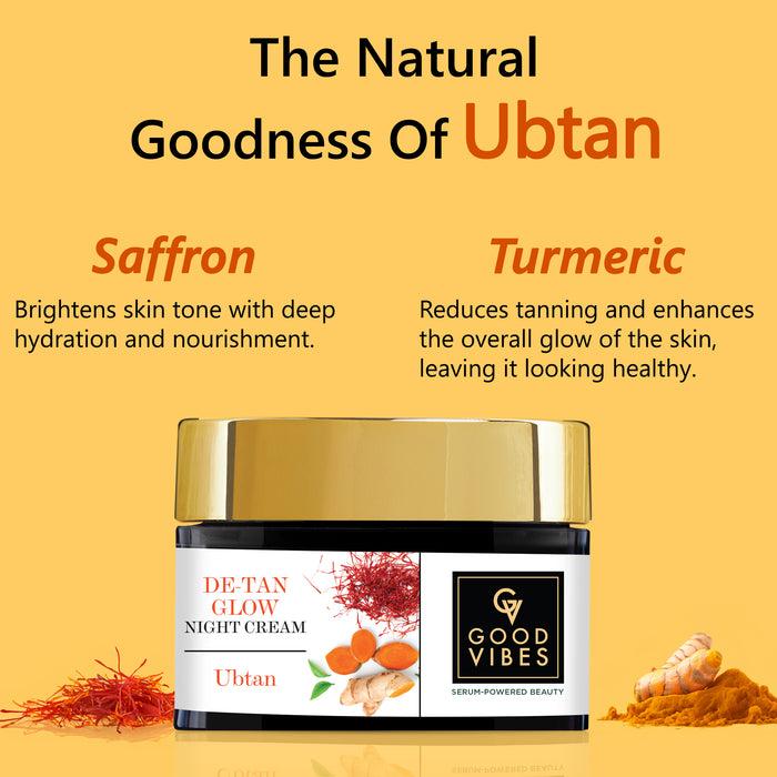 Good Vibes De-Tan Glow Night Cream Ubtan With Power Of Serum
