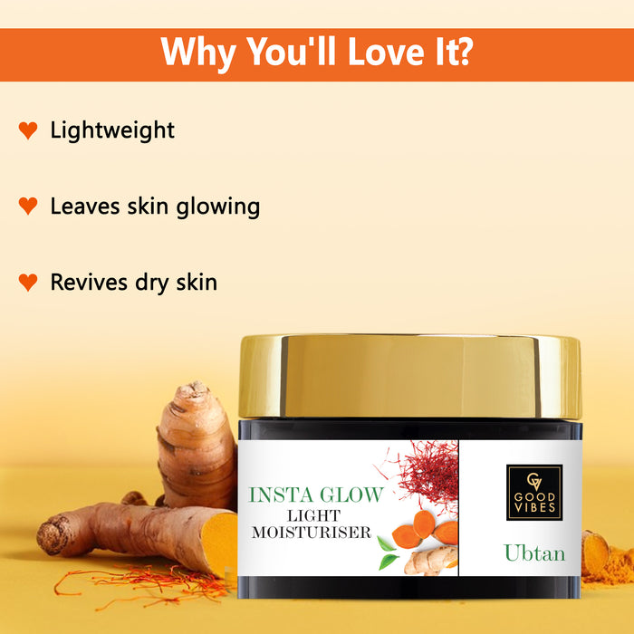 Good Vibes Insta Glow Light Moisturiser - Ubtan