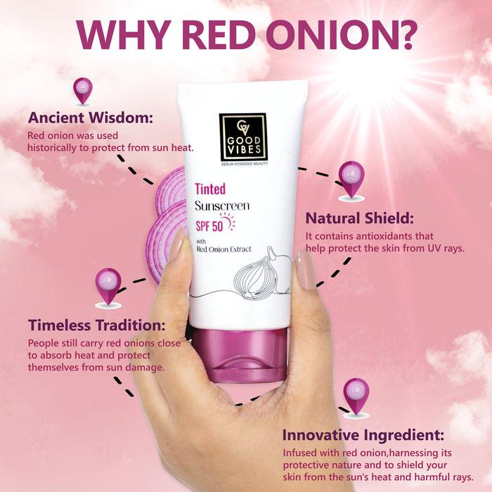 Good Vibes Tinted Red Onion Sunscreen SPF 50