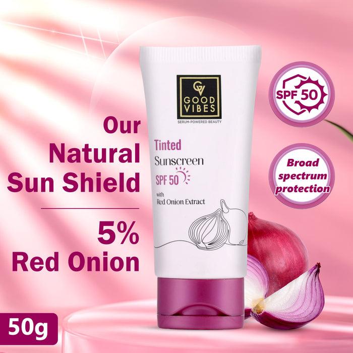 good vibes Tinted Red Onion Sunscreen SPF 50