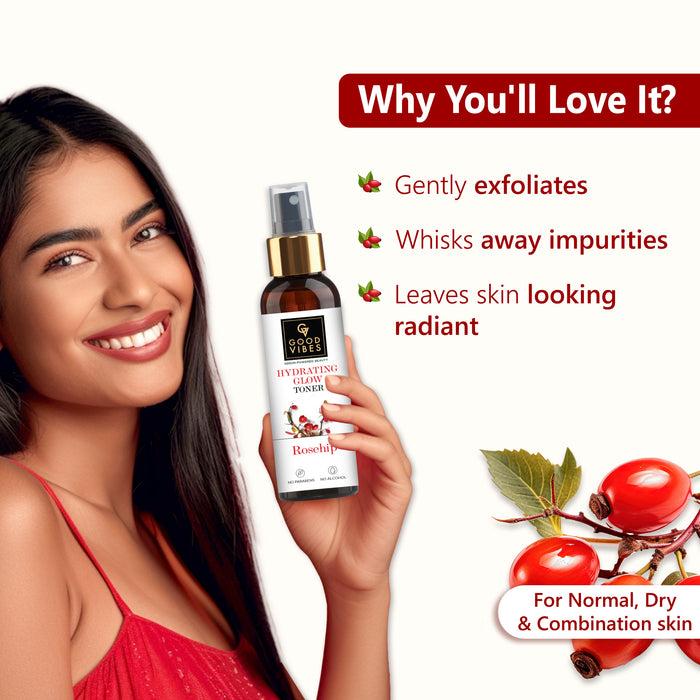 Good Vibes Hydrating Glow Rosehip Toner With Power Of Serum