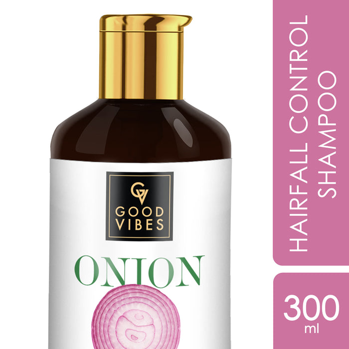 good vibes Onion Hairfall Control Shampoo with Keratin Corn Wheat Protein & Soy