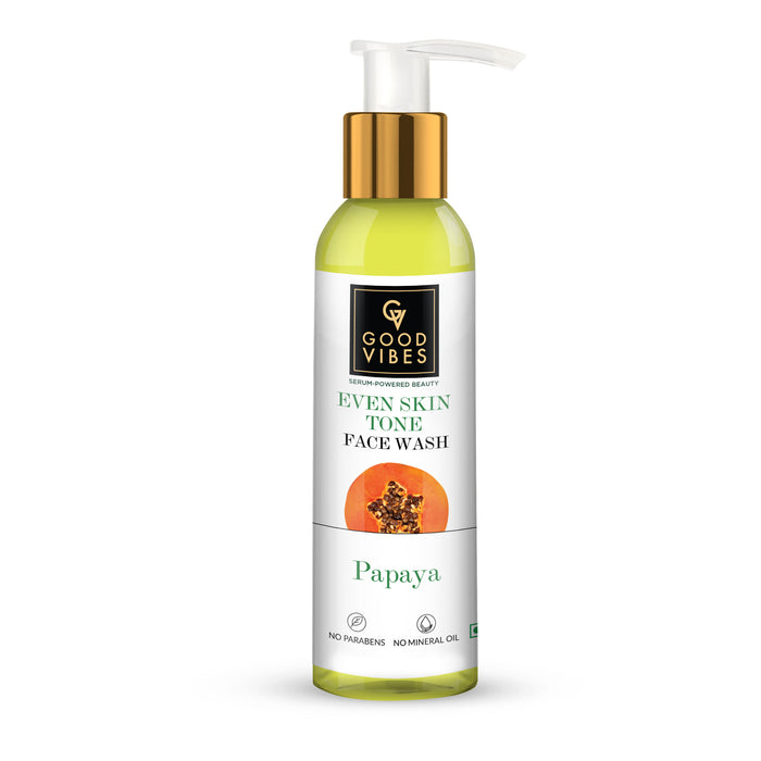 Good Vibes Papaya Brightening Even Skin Tone Face Wash With Power Of Serum