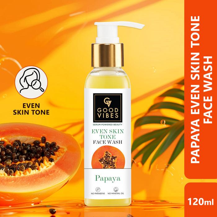 good vibes Papaya Brightening Even Skin Tone Face Wash with Power of Serum