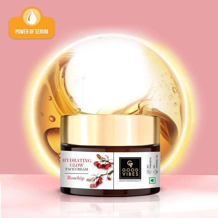 Good Vibes Rosehip Hydrating Glow Face Cream With Power Of Serum