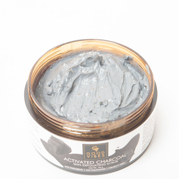 Good Vibes Skin Exfoliating Face Scrub - Activated Charcoal (50 Gm)