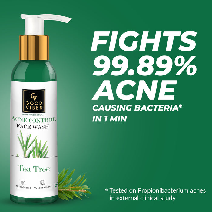 Good Vibes Tea Tree Acne Control Face Wash With Power Of Serum