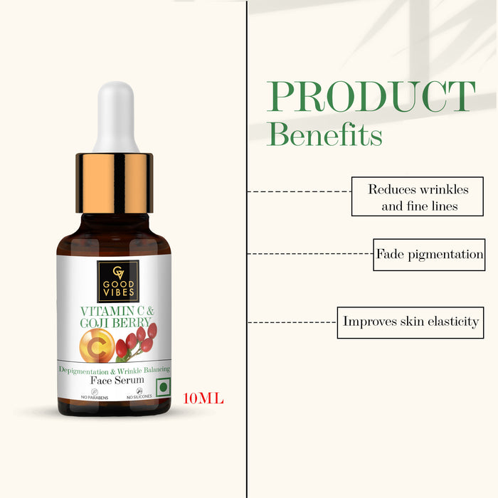 Good Vibes Vitamin C & Goji Berry Depigmentation & Wrinkle Balancing Face Serum