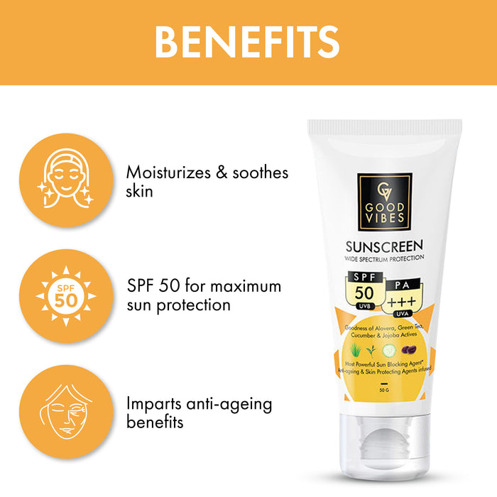 Good Vibes Wide Spectrum Protection Sunscreen With SPF 50