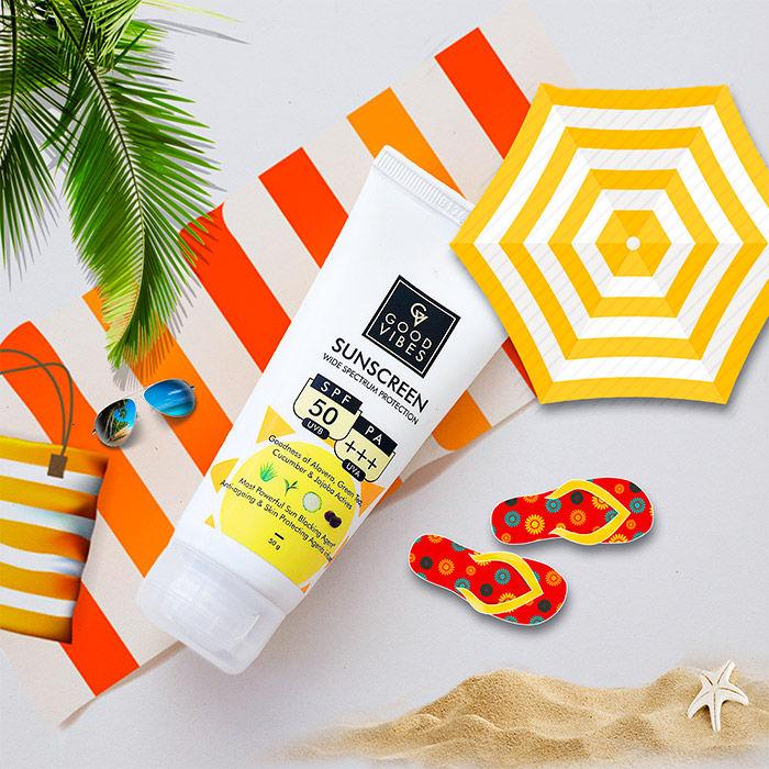 good vibes Wide Spectrum Sunscreen with SPF 50 (50 gm)