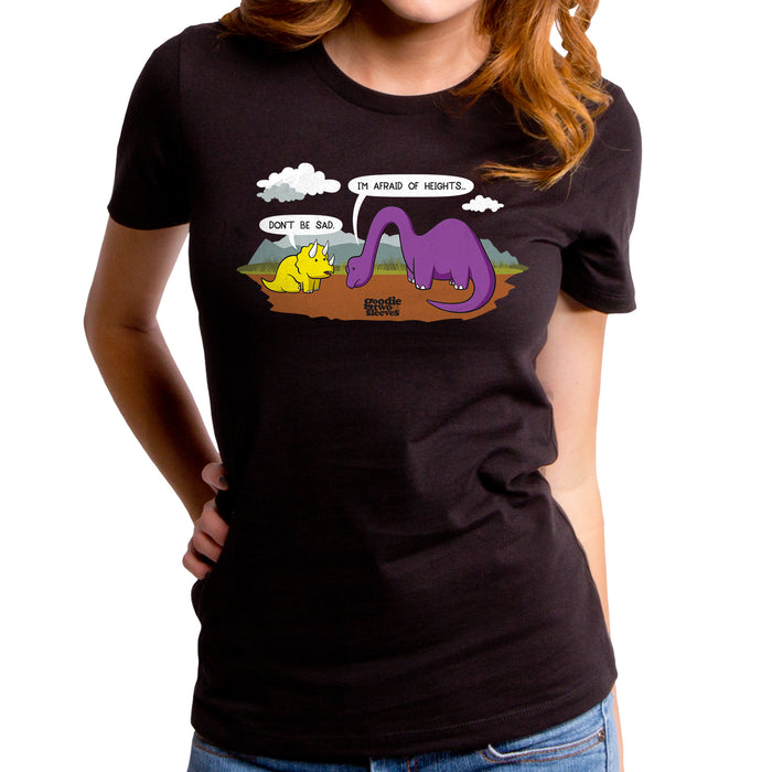 goodie two sleeves Afraid of Heights Dinosaur Women's T-Shirt