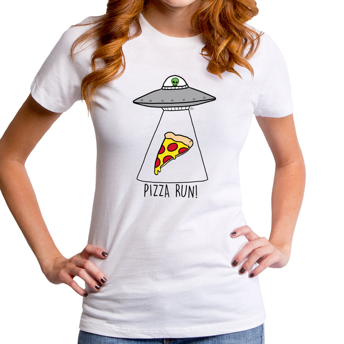 goodie two sleeves Alien with Pizza Women's T-Shirt