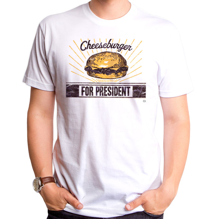 goodie two sleeves Cheeseburger For President Adult T-Shirt