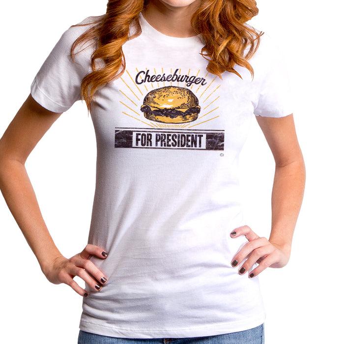 goodie two sleeves Cheeseburger For President Women's T-Shirt