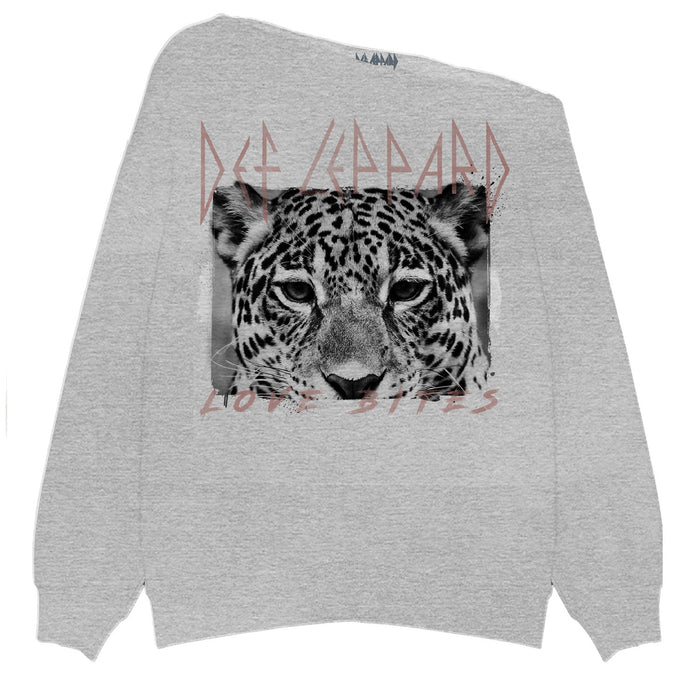 Goodie Two Sleeves Def Leppard Love Bites Off The Shoulder Sweatshirt