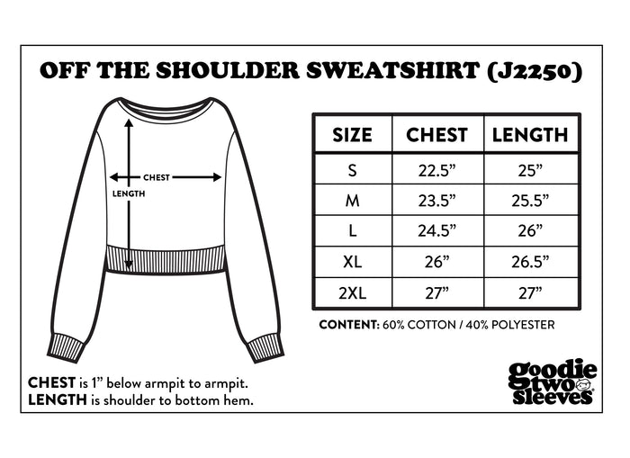 Goodie Two Sleeves Def Leppard Love Bites Off The Shoulder Sweatshirt