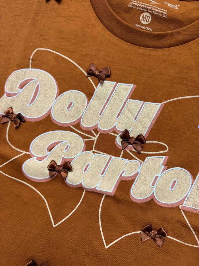 Goodie Two Sleeves Dolly Parton Ribbon Fashion Crop Top