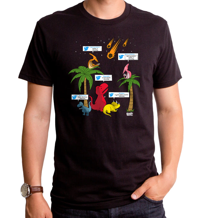goodie two sleeves Doomsday Tweet Dinosaur Adult T-Shirt