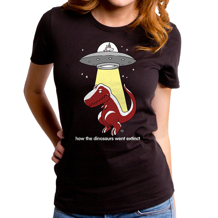 goodie two sleeves Extinction Dinosaur Women's T-Shirt