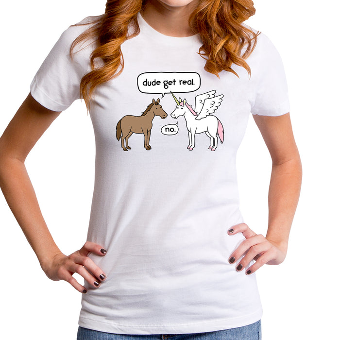 goodie two sleeves Get Real Unicorn Women's T-Shirt