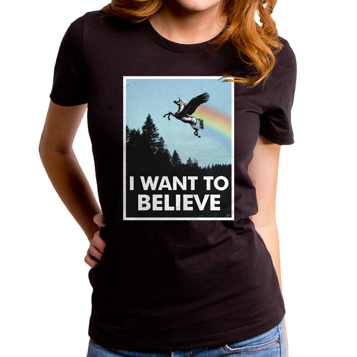 goodie two sleeves Believe Unicorn Women's T-Shirt