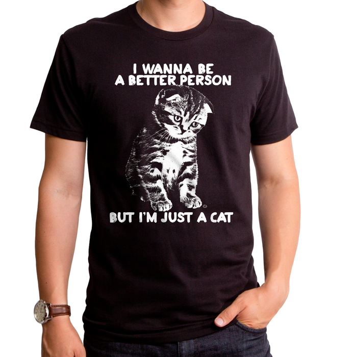 goodie two sleeves Better Person Cat Adult T-Shirt