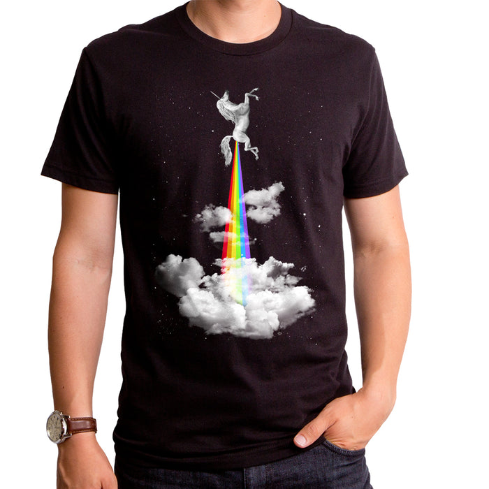 Goodie Two Sleeves Blast Off Unicorn Men's T-Shirt