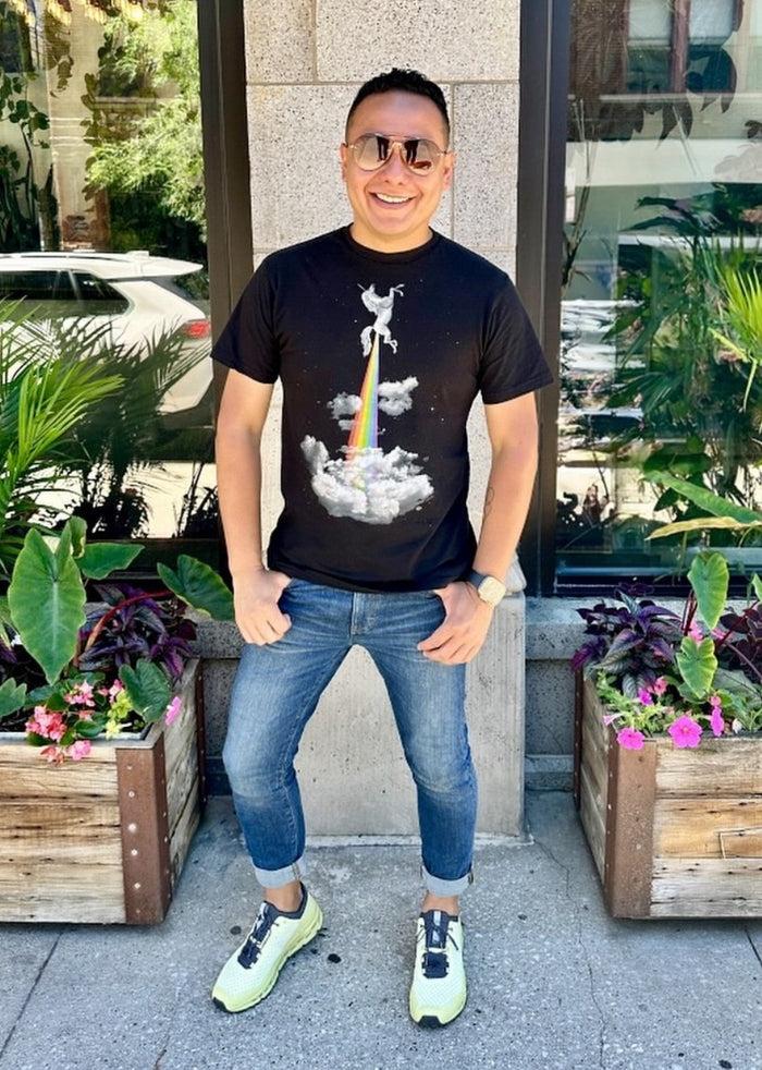 goodie two sleeves Blast Off Unicorn Men's T-Shirt