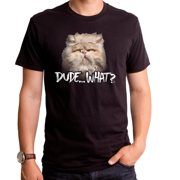 goodie two sleeves Dude What Cat Men's T-Shirt
