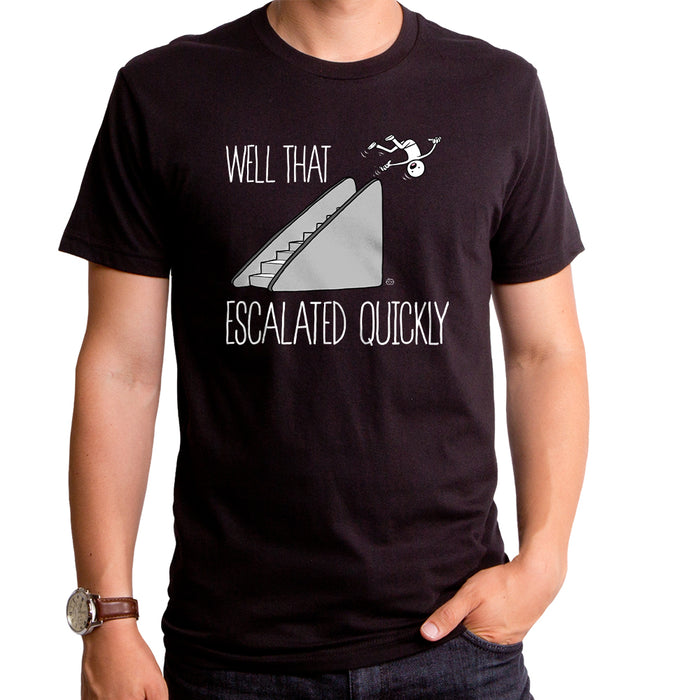 goodie two sleeves Escalated Quickly Men's T-Shirt