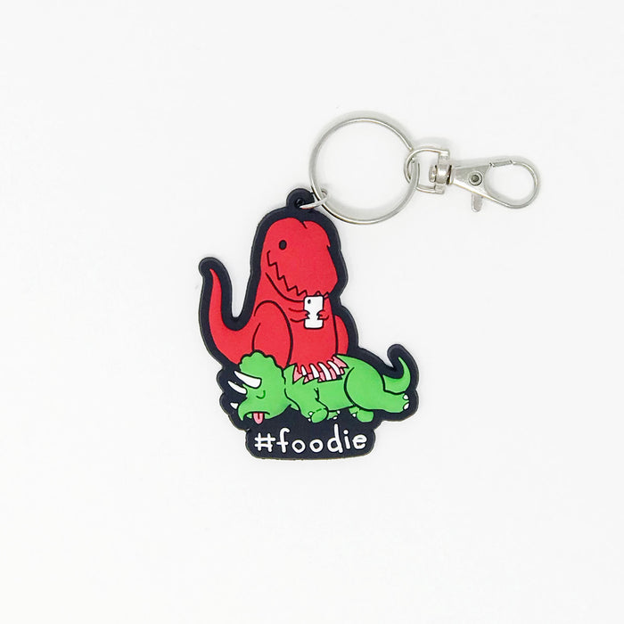 goodie two sleeves Foodie Dino Rubber Keychain