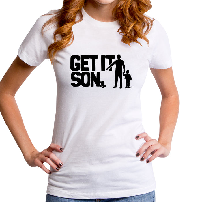 goodie two sleeves Get it Son Women's T-Shirt