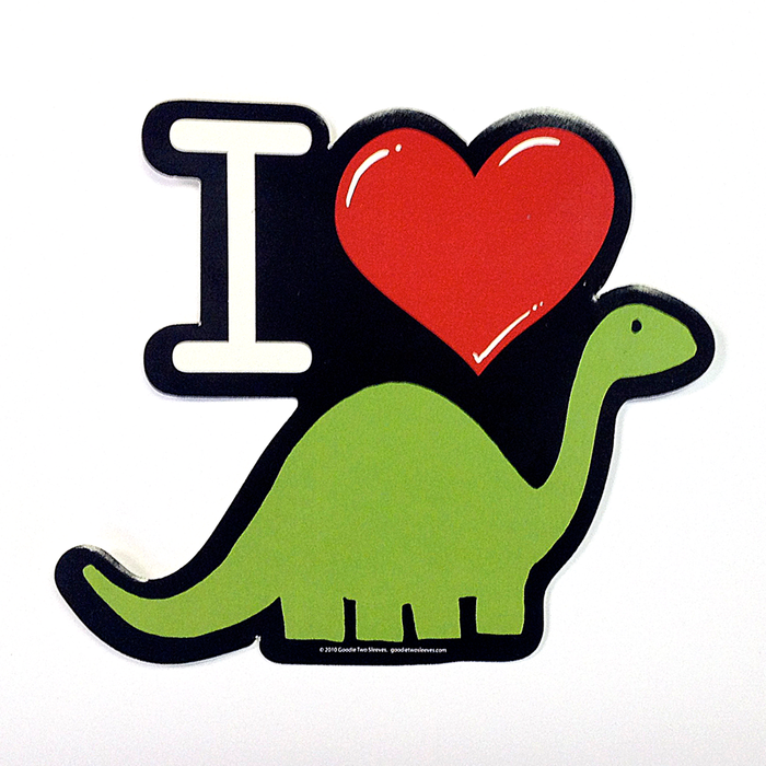 goodie two sleeves I Heart Dino Sticker