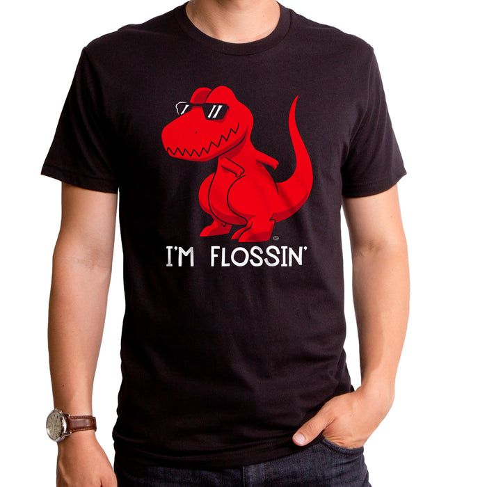 goodie two sleeves I'm Flossin' Dino Men's T-Shirt