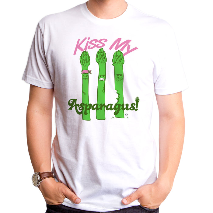 goodie two sleeves Kiss My Asparagus Adult T-Shirt