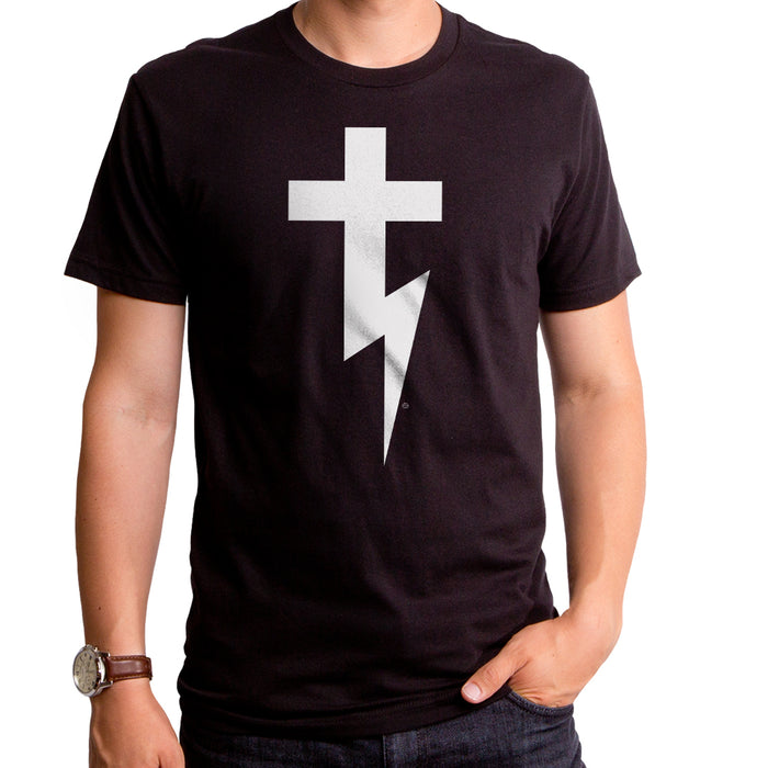 goodie two sleeves Lightning Cross Adult T-Shirt