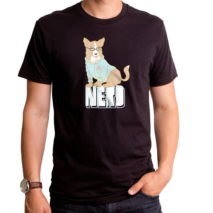 goodie two sleeves Nerd Corgi Men's T-Shirt