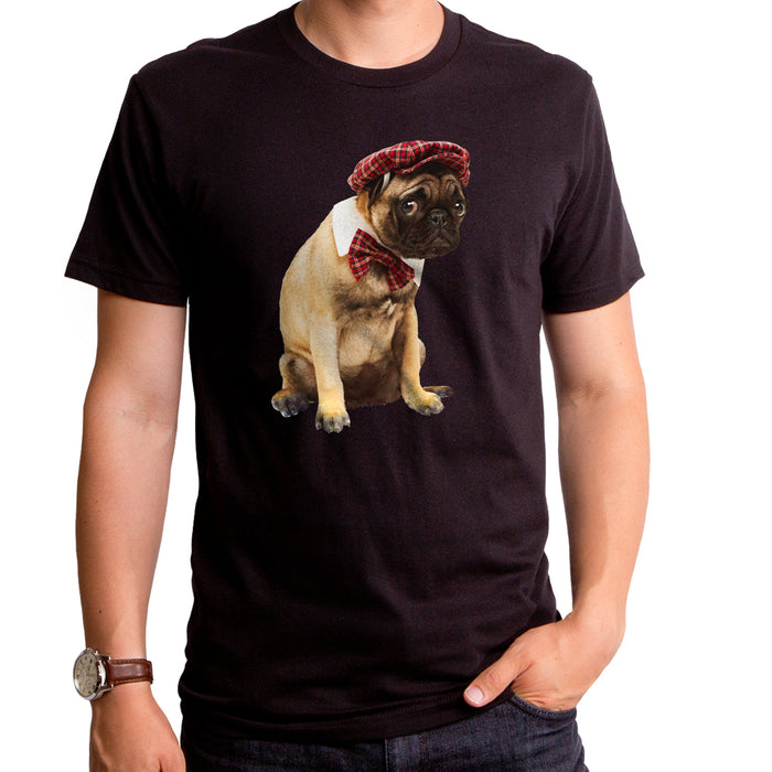 goodie two sleeves Plaid Hat Pug Adult T-Shirt