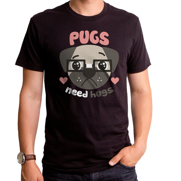 goodie two sleeves Pugs Need Hugs Adult T-Shirt