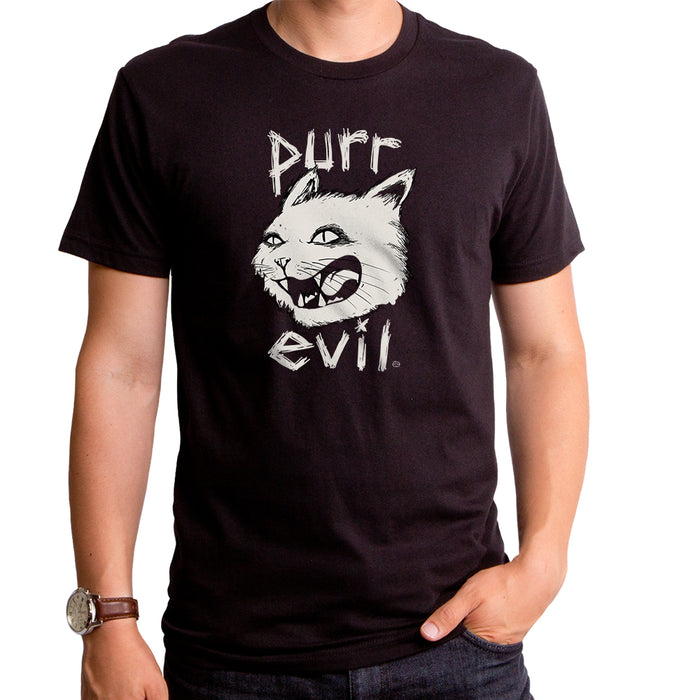 goodie two sleeves Purr Evil Adult T-Shirt