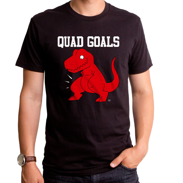 goodie two sleeves Quad Goals Dino Adult T-Shirt