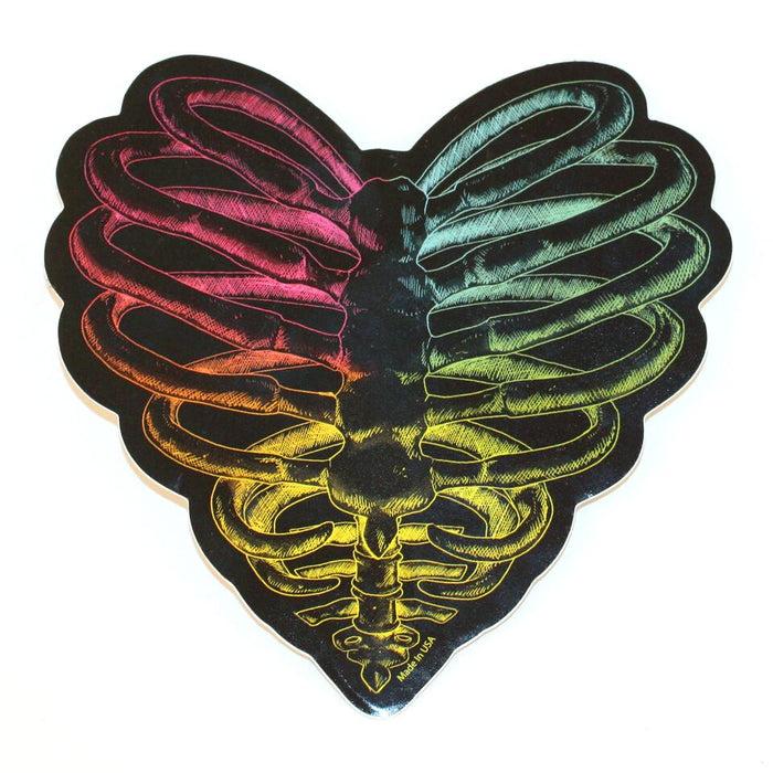 goodie two sleeves Rainbow Ribcage Sticker