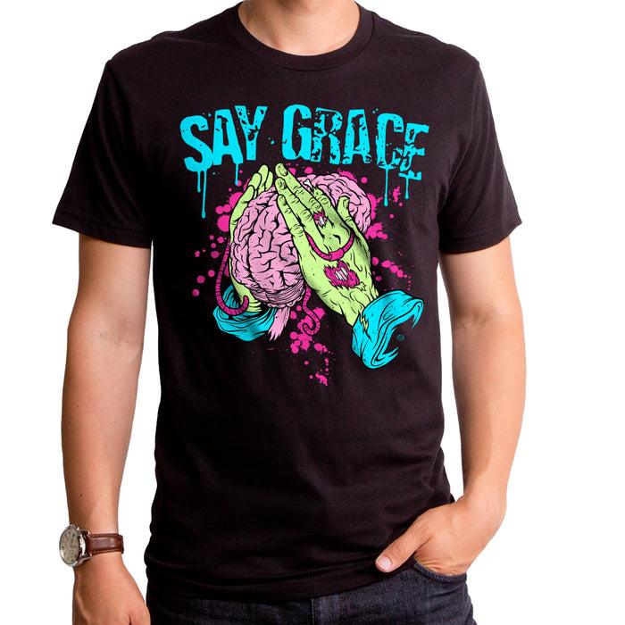 goodie two sleeves Say Grace Adult T-Shirt