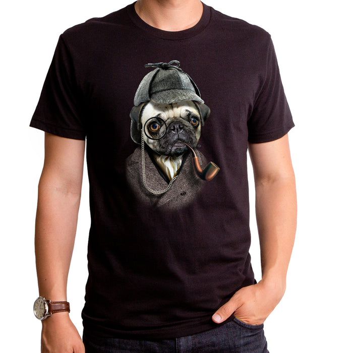 goodie two sleeves Sherlock Pug Adult T-Shirt