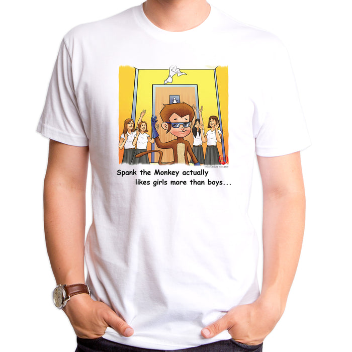 goodie two sleeves Spank Likes Girls Adult T-Shirt