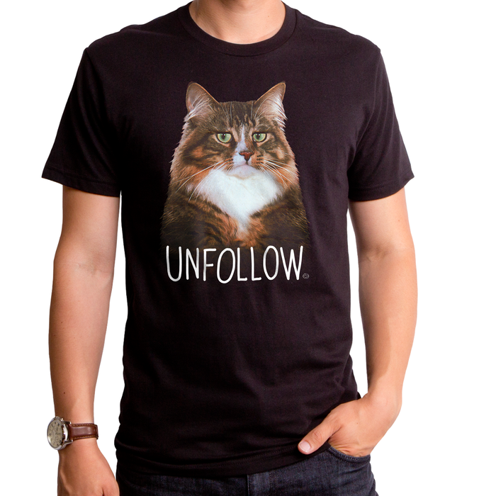 goodie two sleeves Unfollow Cat Adult T-Shirt