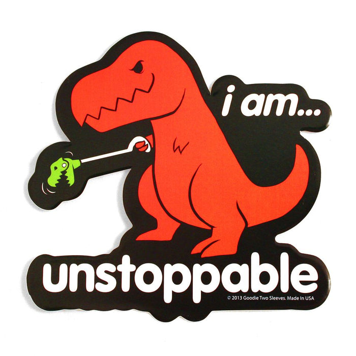 goodie two sleeves Unstoppable Dino Sticker